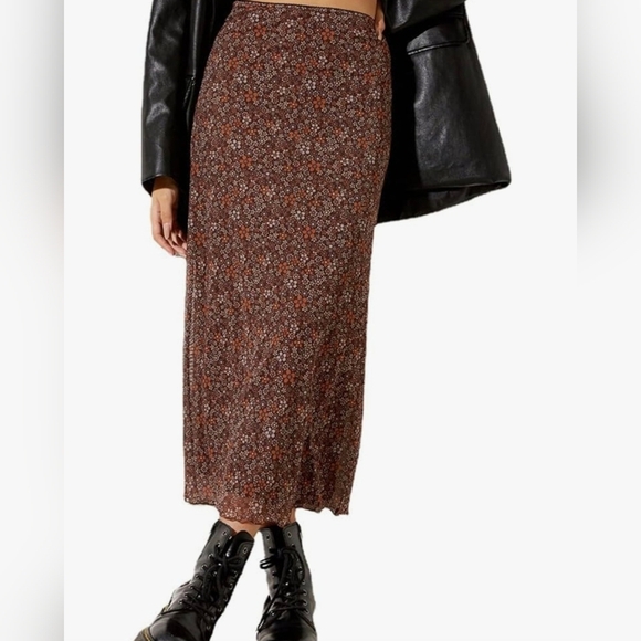 Avanova Women Ditsy Floral Bohemian Mesh Midi Skirt #729 - Picture 1 of 9